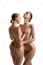 Nude Women Embracing Isolated Shot Stock Photo, Picture and Royalty Free  Image. Image 129135425.