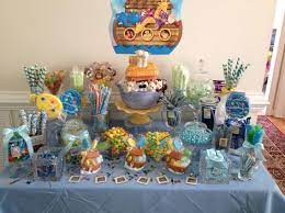 Noah S Ark Themed Candy Table Noahs Ark Baby Shower Noahs Ark Party Pastel Baby Shower
