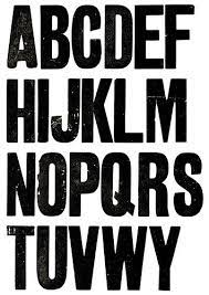 This alphabet is in uppercase and the bold letters are ideal for stamping and decorating. Wood Type Impression Typography Alphabet Letterpress Font Lettering