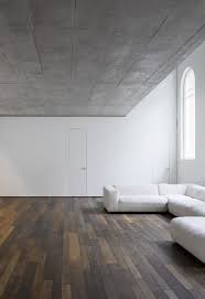 Gray laminate flooring on ceiling. Exposed Concrete Ceiling House Novocom Top