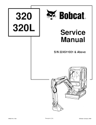 bobcat 320 320 l compact excavator service repair manual sn