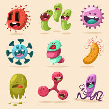 Vector Premium | Bacterias lindas, virus, germen de dibujos animados de personajes