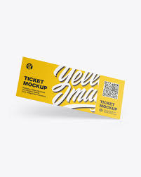 Ticket Mockup In Stationery Mockups On Yellow Images Object Mockups