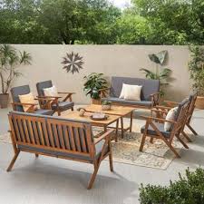 Don't forget to add essential outdoor items like rugs, beach towels and baskets to your patio, deck or poolside space. Wood Patio Furniture Outdoors The Home Depot