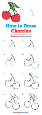 How To Draw Cherries Really Easy Drawing Tutorial Drawing Tutorial Easy Easy Drawings Fruits Drawing