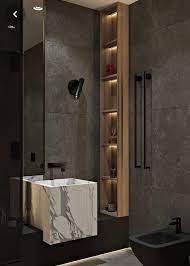 Ultra modern italian bathroom design. Round Marble Sink Washbasin Italian Arabescato 100 Made In Etsy In 2021 Washroom Design Bathroom Interior Design Bathroom Design Inspiration