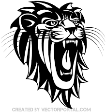 Black And White Vector Drawing Roaring Lion Clip Art Download Free Vector Art Lion Vector Free Vector Art Lion Images