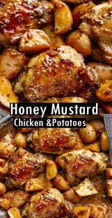 Honey Mustard Chicken Potatoes Recipe Tasty Foods Potatoesrecipes Chicken Dinner Recipes Mustard Chicken Recipes Chicken Recipes
