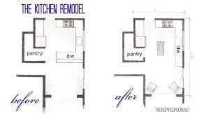 One of the strongest things you can do before you begin the remodeling is to design a layout for the total area. The Kitchen Floor Plans Before After Bird S Eye Sketch The Inspired Room Kitchen Remodel Layout Kitchen Remodel Floor Remodel