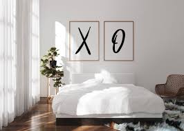 Printable Black And White Wall Art Set Of 2 Xo Prints Etsy Bedroom Wall Decor Above Bed Above Bed Decor Master Bedroom Wall Decor