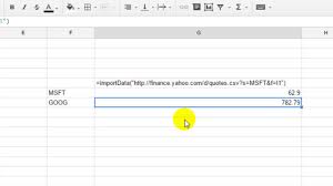 How To Get Yahoo Finance Quotes In Google Spreadsheet