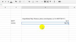 How To Get Yahoo Finance Quotes In Google Spreadsheet