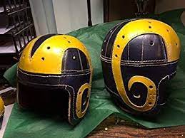 Huge discount football store save on football jerseys! Amazon Com 1940 Old La Ram Leather Football Helmet Sports Outdoors