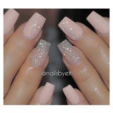 Light Pink Nails Liked On Polyvore Featuring Beauty Products Nail Care Nail Treatments And Nails Pink Glitter Nails Fancy Nails Prom Nails