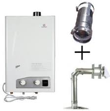 Whole home indoor, gas powered tankless water heater, rated at 3.6 gpm that activates only when in use Brand New Eccotemp Fvi12 Lp Tankless Water Heater Bundle