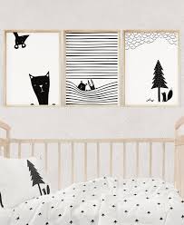 Bedroom Black White Prints This Set Of 3 Black And White Prints Is A Perfect Addition To Your Scandinavian Kids Roo Modern Nursery Prints Scandinavian Kids Rooms Black And White Prints