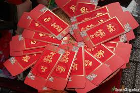 195 a red envelope from granny rong! Red Envelope Bao Li Xi At Vietnamese Tet Festival Scooter Saigon Tour