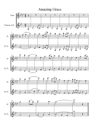 Free printable pdf score and midi track. Amazing Grace Duet Flute And Clarinet