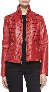Neiman Marcus Tiered Leather Jacket Shopstyle Leather Jacket Leather Jackets Women Jackets