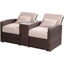 outsunny garden rattan companion sofa chair stool lounger recliner sunbed furniture set brown sun lounger reclining sun lounger lounger