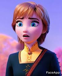 Princess Anna with short hair by Belldisneygirl