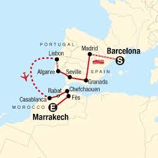 Map indicating locations of morocco and spain. Spain Portugal And Morocco By G Adventures Tours With 450 Reviews Tour Id 147506