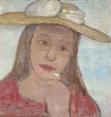Paula Modersohn Becker Madchen Mit Strohhut Und Blume Paula Modersohn Becker Wikipedia Portret