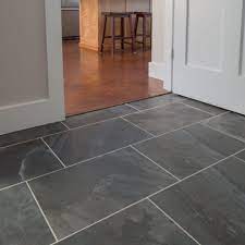 Stunning quality without compromising on style. Suberb Mudroom Primitive Anthracite 13x19 Dark Gray Slate Tile Light Grout Kitchen Floating Cork In 2021 Grey Floor Tiles Grey Flooring Grey Slate Floor Tiles