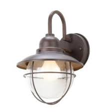 Hampton Bay 1 Light Outdoor Brick Patina Cottage Lantern Boa1691h B At The Home Depot Cottage Lighting Light Brick Porch Lighting