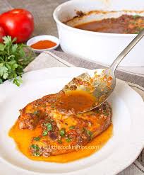 Baked fish recipe with sauce. Mediterranean Oven Baked Fish With Tomato Sauce And Paprika
