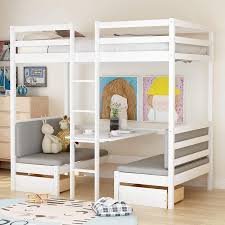 Full size beds (a.k.a., double beds) are wider than twin beds are useful and affordable for young single people, but full beds are more likely to. Amazon Com Convertible Loft Bed Twin Wood Loft Bed With Storage Drawers And Desk For Kids And Teens Kitchen Dining