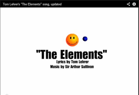 Tom Lehrer S The Elements Song Animated Tom Lehrer Teaching Songs