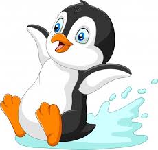 Cartoon Penguin Sliding On Water Baby Animal Drawings Cartoon Penguin Cartoon
