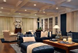 This color combo does provide not only a calm atmosphere in the room but also elegant look at the same time. Cream And Blue Hued Rooms Ideas And Inspiration Contemporary Family Room Living Room Decor Inspiration Navy Living Rooms