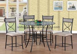 Reasonable condition, slightly worn due to age. 5 Pcs Set Round Glass Metal Dining Room Kitchen Table And 4 Chairs China Dining Table Dining Table Set Made In China Com