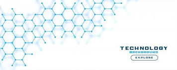 Download White Banner Background With Blue Hexagon Lines For Free In 2020 Vector Free Hexagon Vector Free Download
