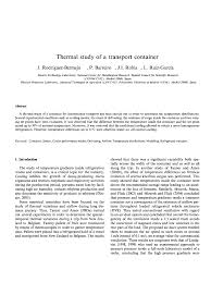 pdf thermal study of a transport container