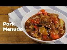 Pork Menudo Recipe Is A Filipino Dish That Uses Tomato Sauce Sauteed Pork Meat Potatoes And Carrots Raisins And B Menudo Recipe Pork Menudo Recipe Recipes