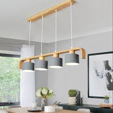 wood multi head pendant lights kitchen