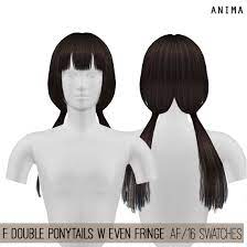 Spring4sims The Best Sims 4 Downloads Cc Finds Double Ponytail Sims Hair Sims 4