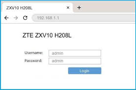 Based on your local ip address, pick the correct ip address from the list above and click admin. 192 168 1 1 Zte Zxv10 H208l Router Login And Password