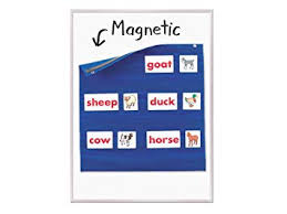 Magnetic Small Pocket Chart Blue Amazon Co Uk Office