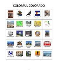 The official designation of several of our symbols and emblems came to light by the participation of. Students Play Bingo Using Various Symbols Pictures And Icons Representing Colorado This Game Can Be Played Lik State Symbols Improve Vocabulary Picture Cards