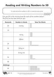 Click on the button and listen to the number. Http Www Bratton Wilts Sch Uk Wp Content Uploads 2016 02 Reading And Writing Numbers To 50 Activity Sheet Pdf