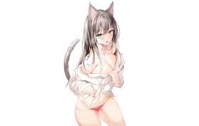 Wallpaper girl, sexy, cleavage, Anime, pussy, boobs, pretty, kitty,  breasts, Nothing images for desktop, section сэйнэн - download