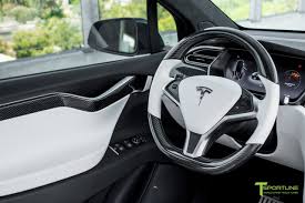 Tesla Model X P100d White Interior Carbon Fiber Dash Kit Dashboa T Sportline Tesla Model S 3 X Y Accessories