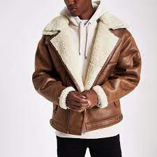 Brown Borg Biker Jacket Borg Jacket Leather Jacket Men Brown Leather Jacket