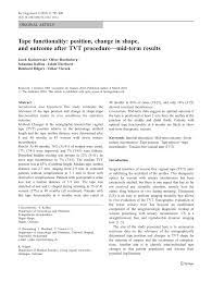 The conclusion is an important part of any academic report, essay or research paper. Pdf Tape Functionality Position Change In Shape And Outcome After Tvt Procedure Mid Term Results