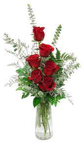 Some coupons have limited time or their renees garden rarely offers promo codes. 6 Roses In A Vase With Greenery And An Accent Flower Such As Misty Approxim Valentines Flowers Flower Vase Arrangements Valentine S Day Flower Arrangements