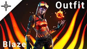 How to get the fortnite blaze outfit? New Gameplay Of Blaze Fortnite Skin Molten Renegade Raider With Firestarter Back Bling Youtube